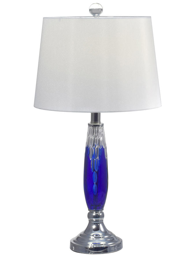 Blue Glacier 25.5"H 24% Lead Hand Cut Crystal Table Lamp