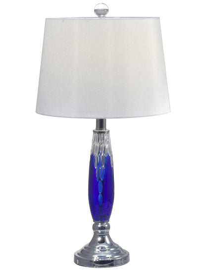 Blue Glacier 25.5"H 24% Lead Hand Cut Crystal Table Lamp