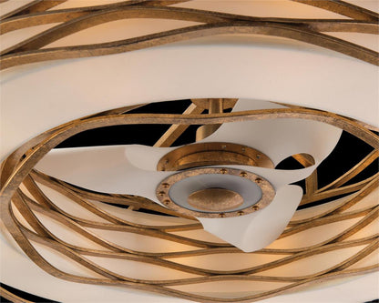 Ribbons of Gold Twelve-Light Pendant with Fan