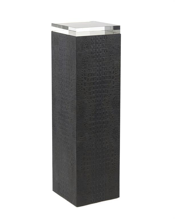 Faux Crocodile Pedestal with Crystal Top