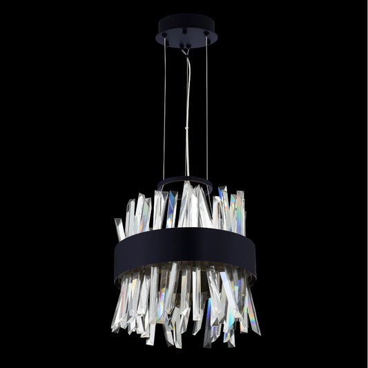 10" CRYSTAL LED PENDANT MATT BLACK FINIS