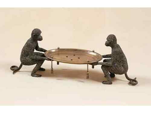Verdigris Antiqued Patina Brass Monkeys Soap Dish RETIRED