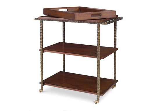 WALNUT BAR CART