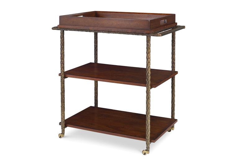 WALNUT BAR CART