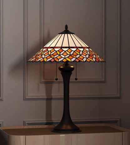 2-Light Matte Black Table Lamp