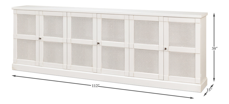 Luciana 6 Cane Dr Buffet112"Cortina Wh