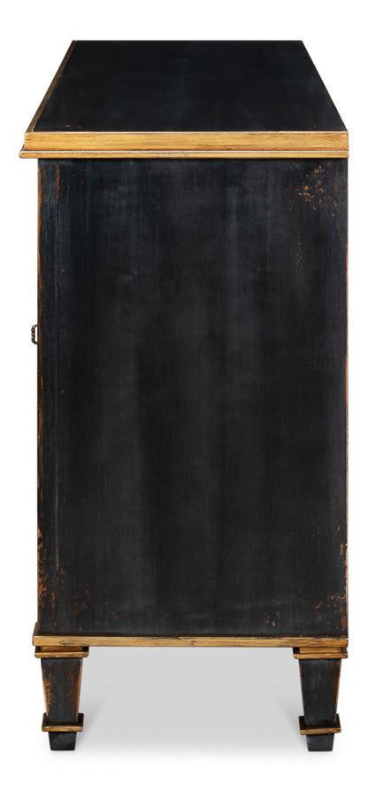*Louis Xvi Buffetpowder Black W/Gold