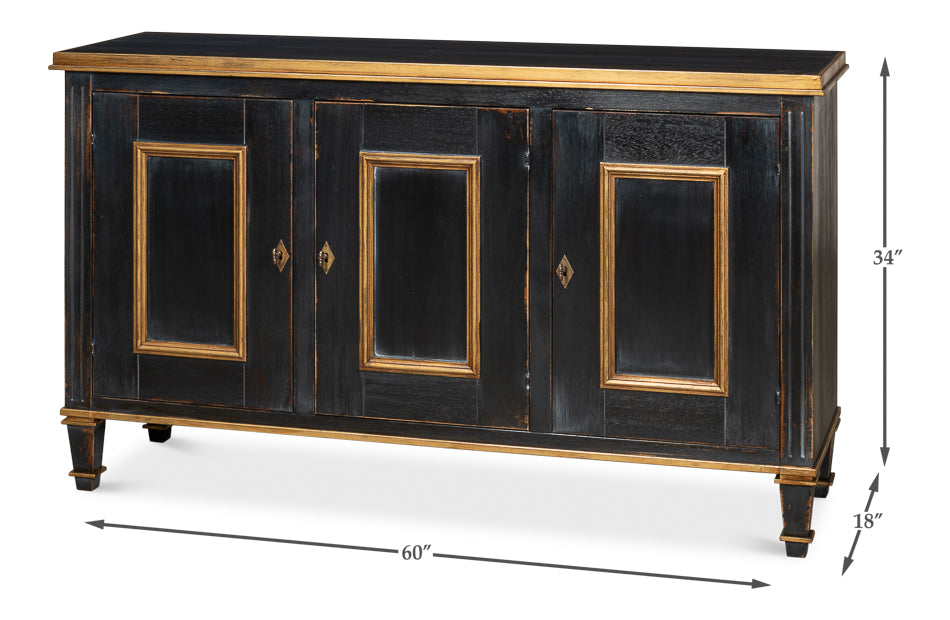 *Louis Xvi Buffetpowder Black W/Gold