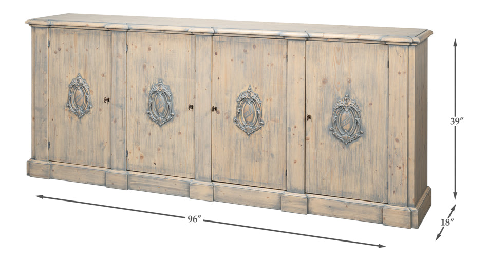 Crested Wall Cabinetcarmine Legno Tran