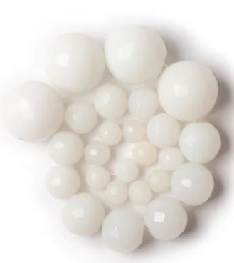24" Milk Glass Beaded Penant