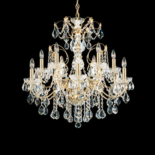 30"  12 Light Crystal Chandelier 