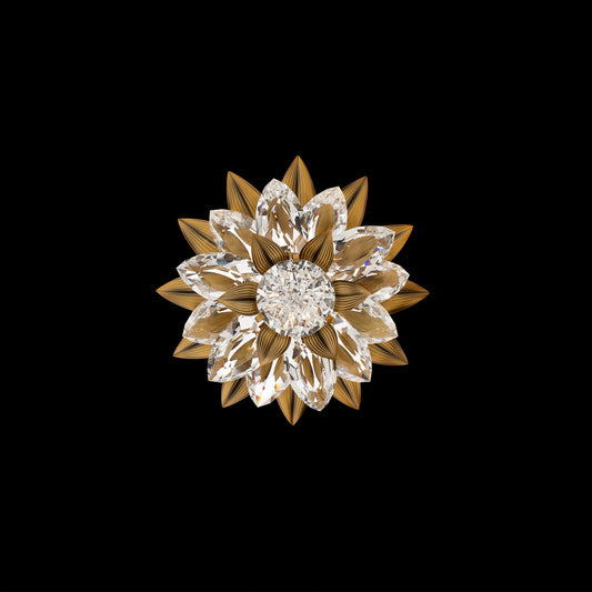 GRADIOSE AGED BRASS OPTIC CRYSTAL WALL SCONCE