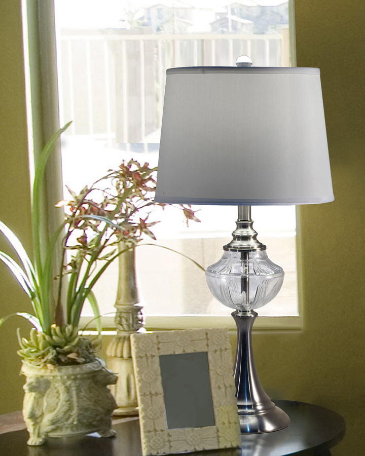 Harper 27"H 24% Lead Hand Cut Crystal Table Lamp
