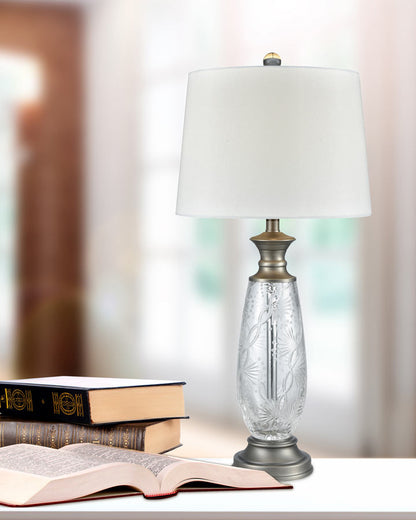 Impressionable 30.5"H 24% Lead Hand Cut Crystal Table Lamp