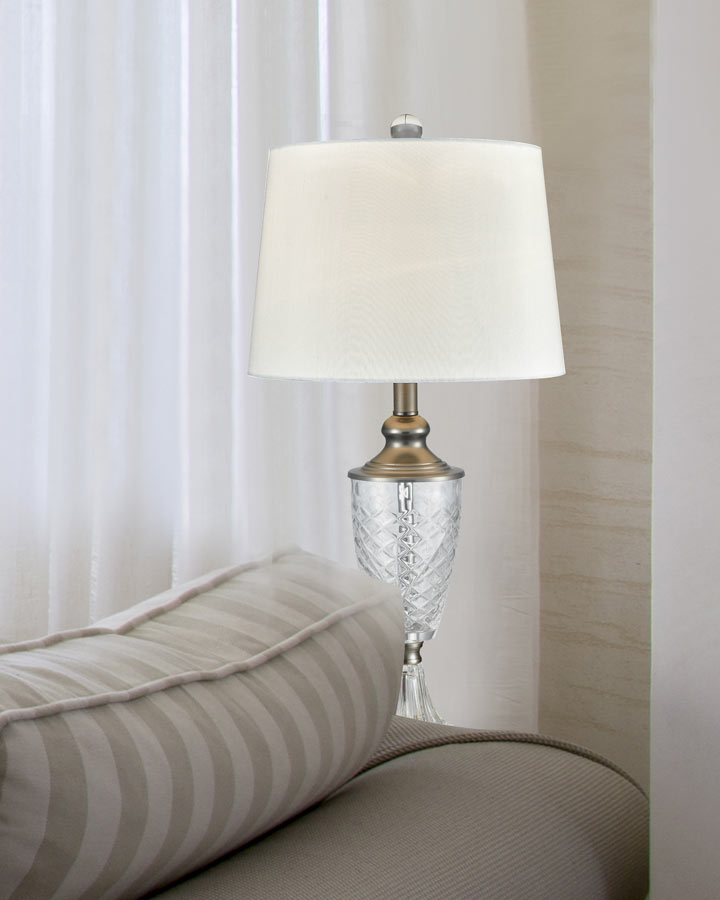 Castle Mountain 28"H 24% Lead Hand Cut Crystal Table Lamp
