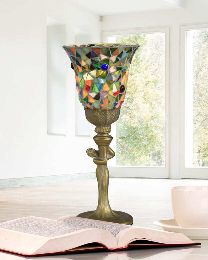 Montreal 13"H Mosaic Art Glass Accent Lamp