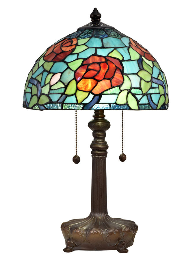 Crimson Rose 20"H Tiffany Table Lamp