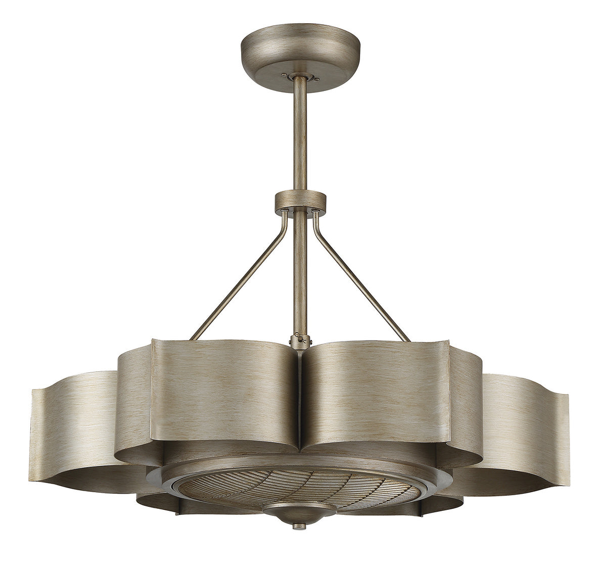 Stockholm 6-Light Fan D'Lier in Silver Patina