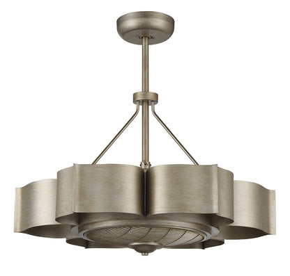 Stockholm 6-Light Fan D'Lier in Silver Patina