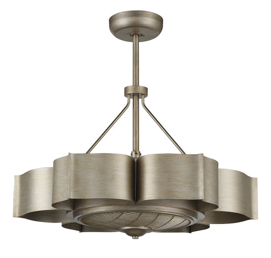 Stockholm 6-Light Fan D'Lier in Silver Patina