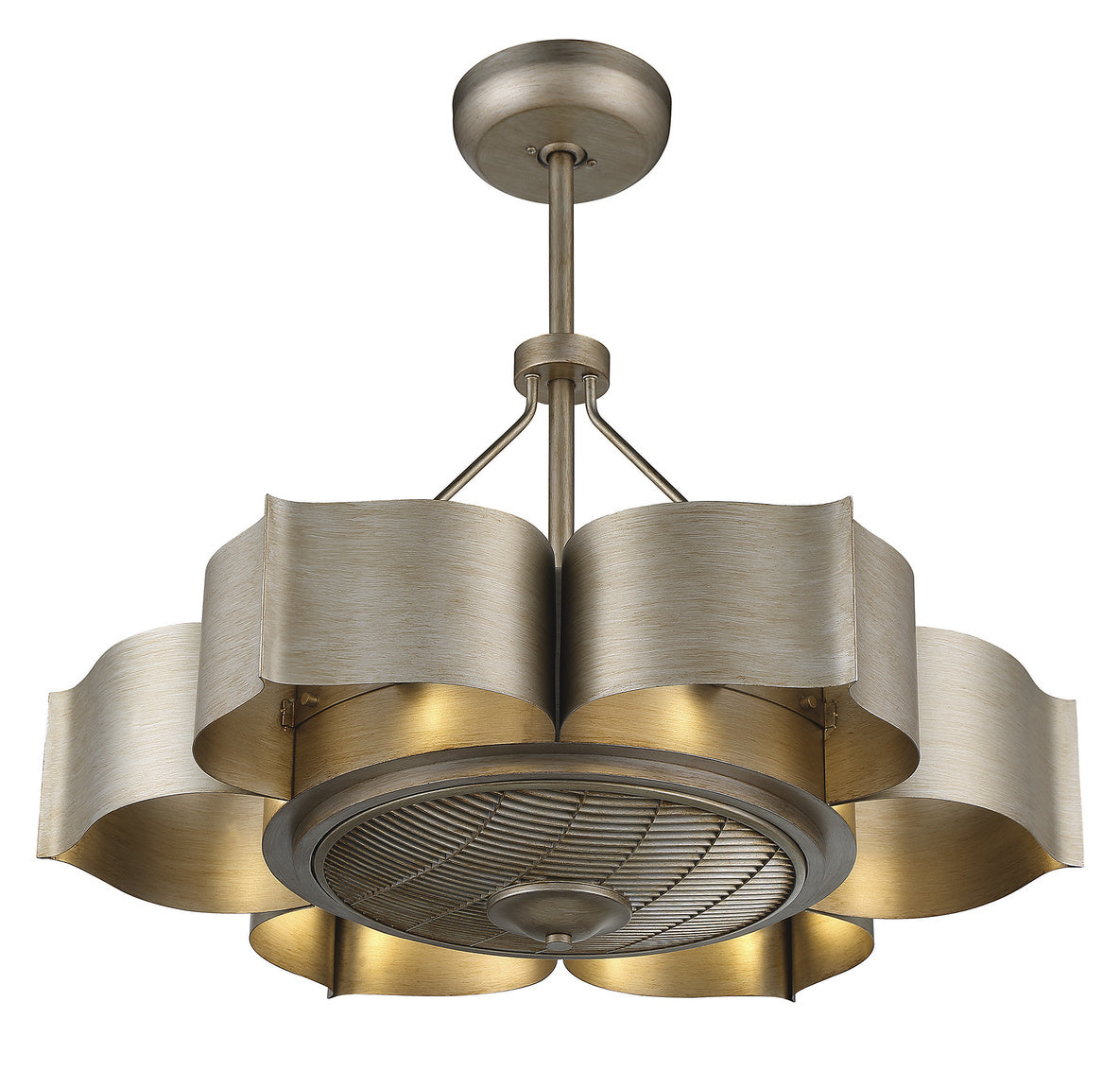 Stockholm 6-Light Fan D'Lier in Silver Patina