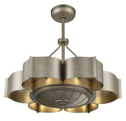 Stockholm 6-Light Fan D'Lier in Silver Patina