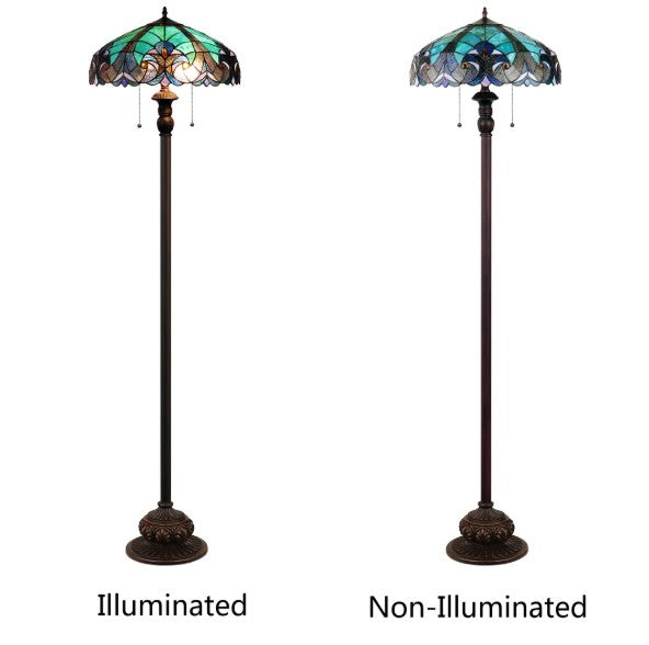 Tiffany-style Victorian 2 Light Floor Lamp