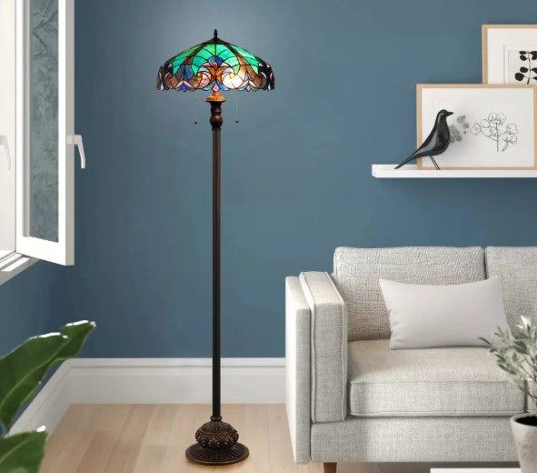 Tiffany-style Victorian 2 Light Floor Lamp