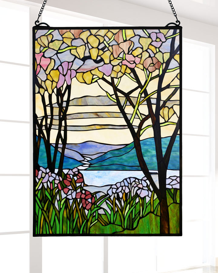 Magnolia 26"H Tiffany Window Panel