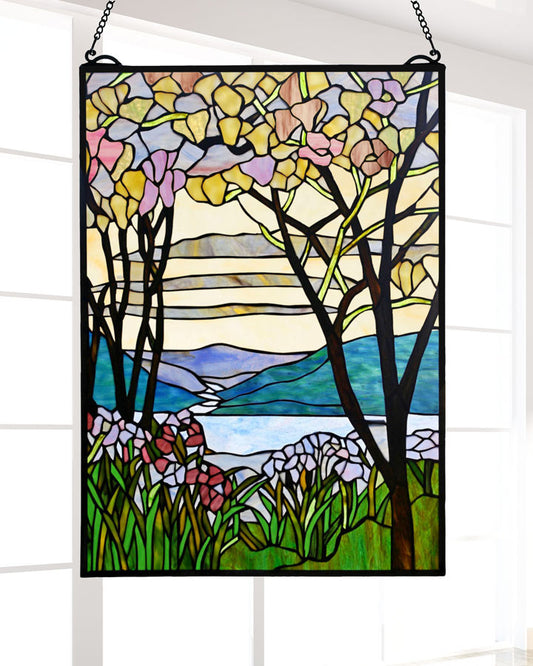 Magnolia 26"H Tiffany Window Panel