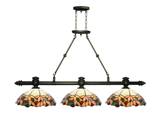 Crystal Leaf 49.5"W Tiffany Island Fixture