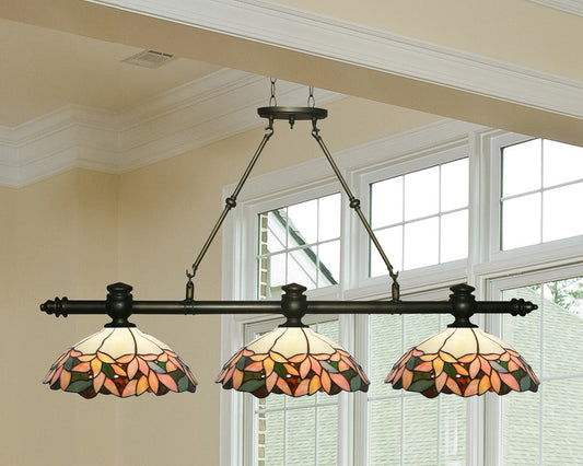 Crystal Leaf 49.5"W Tiffany Island Fixture
