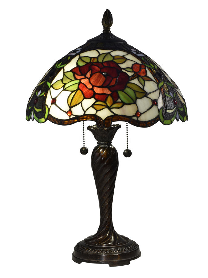 Tiffany Rose 22"H Tiffany Table Lamp