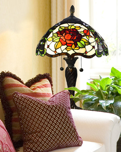 Tiffany Rose 22"H Tiffany Table Lamp