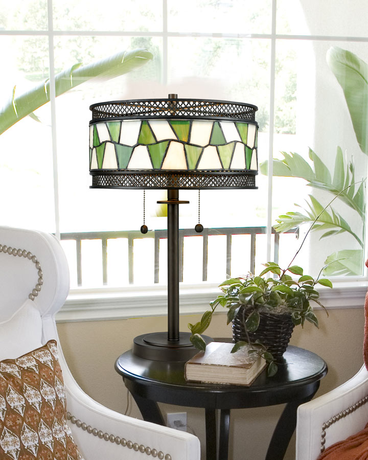 Rainy Slate 23.25"H Tiffany Table Lamp