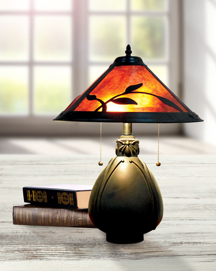 Fall Leaves 19.25"H Mica Table Lamp