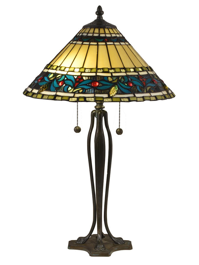 Jeweled Leaves 25.5"H Tiffany Table Lamp