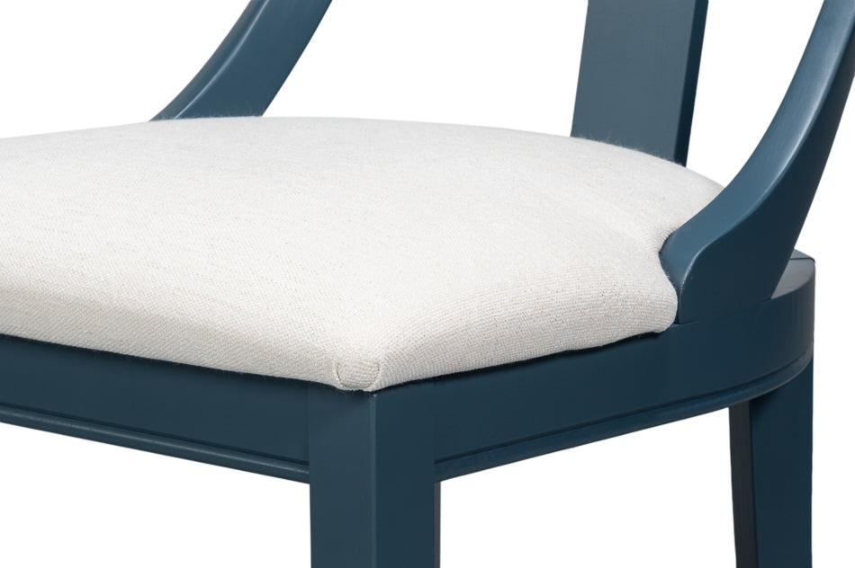 Deco Side Chairs Blue White