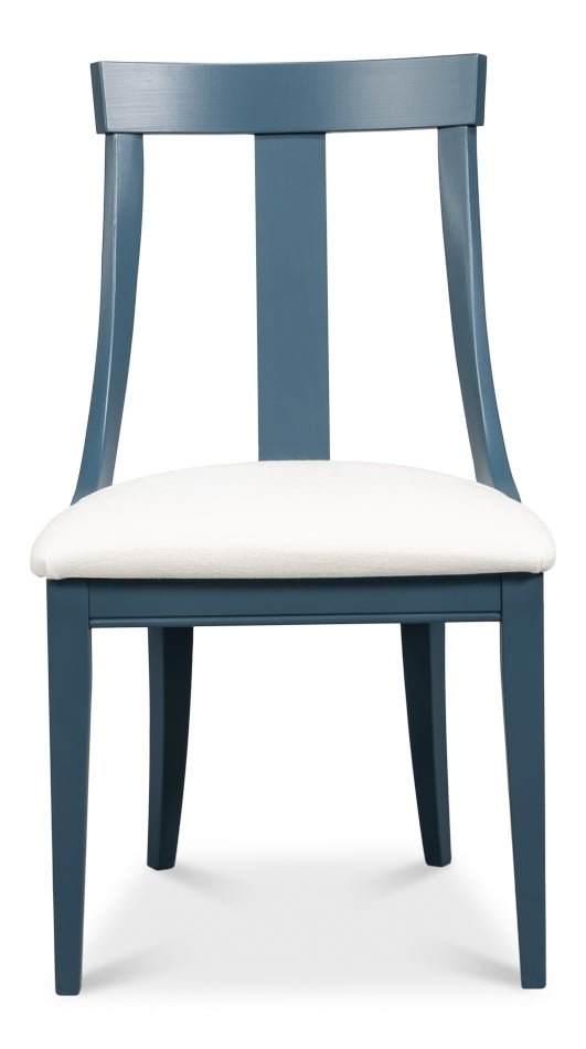Deco Side Chairs Blue White