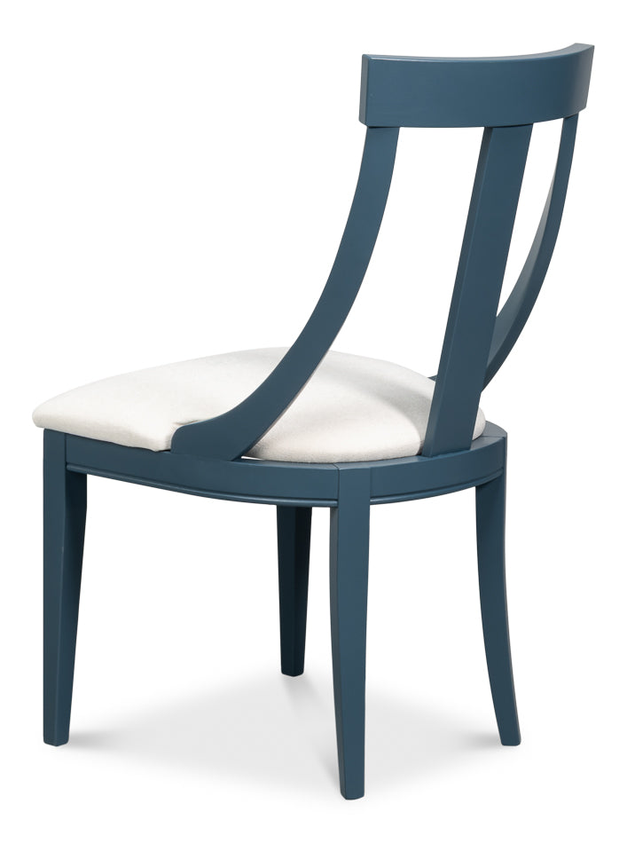 Deco Side Chairs Blue White
