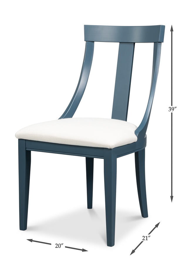 Deco Side Chairs Blue White