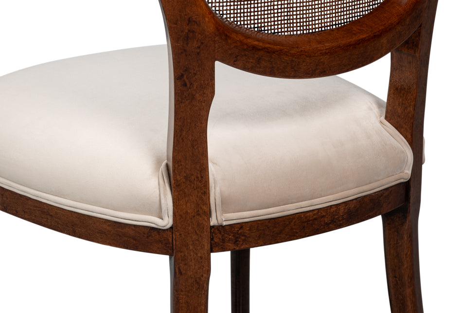 Oval Cane Back S/Chair Walnuttaupe Vel