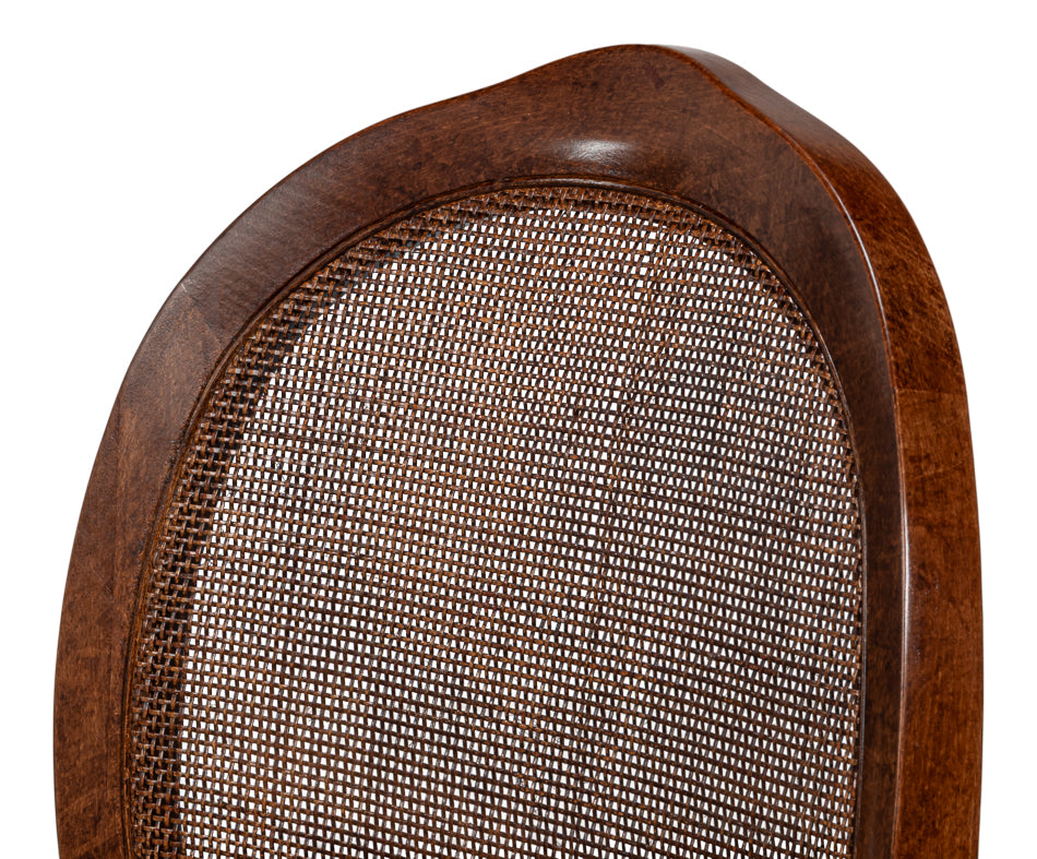 Oval Cane Back S/Chair Walnuttaupe Vel