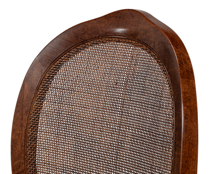 Oval Cane Back S/Chair Walnuttaupe Vel