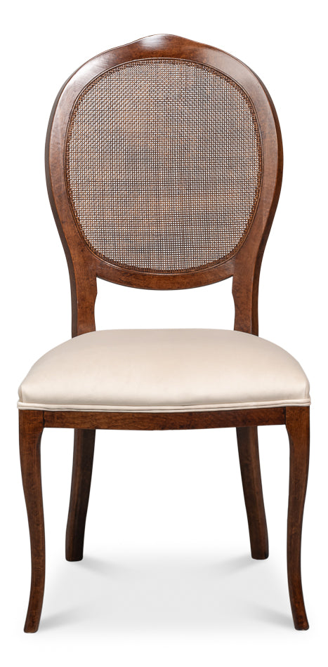 Oval Cane Back S/Chair Walnuttaupe Vel