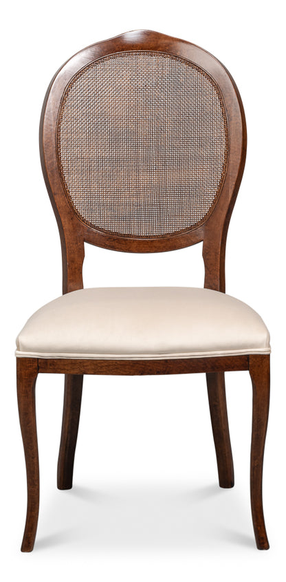 Oval Cane Back S/Chair Walnuttaupe Vel