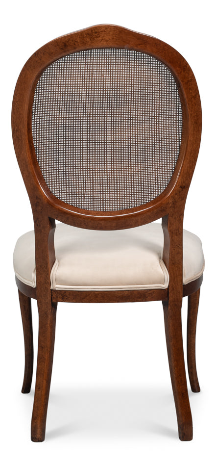 Oval Cane Back S/Chair Walnuttaupe Vel