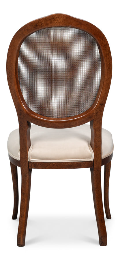 Oval Cane Back S/Chair Walnuttaupe Vel