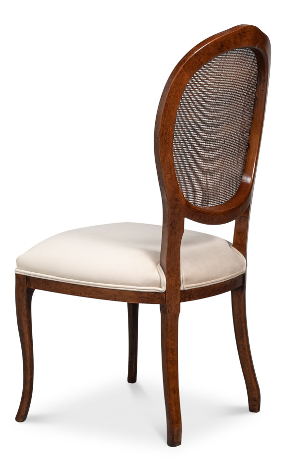 Oval Cane Back S/Chair Walnuttaupe Vel