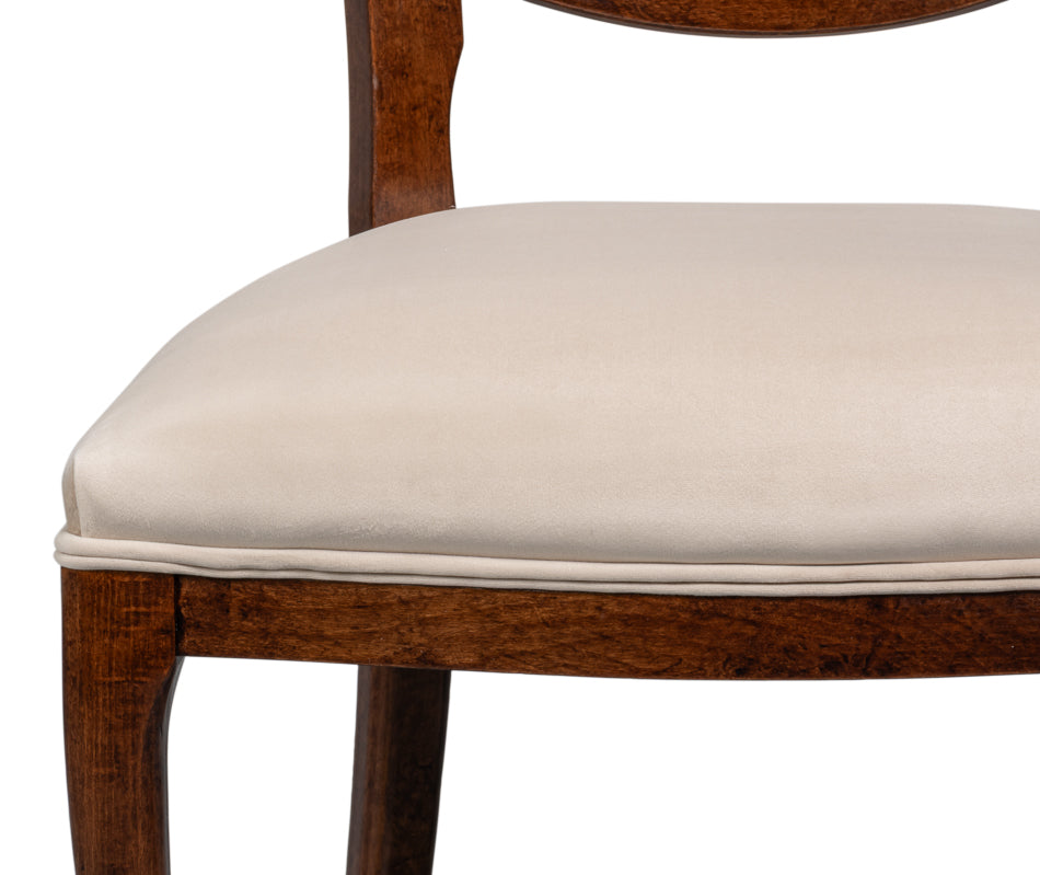 Oval Cane Back S/Chair Walnuttaupe Vel